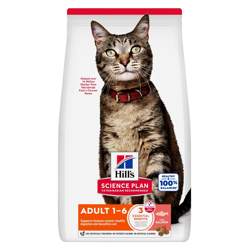 Hill's Science Plan alimento seco para gato adulto com salmão Embalagem 1,5 kg