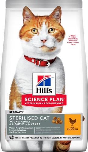 [607272] Hill's Science Plan Sterilised Cat alimento seco para gato adulto com frango - Embalagem de 3kg