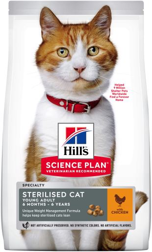 Hill's Science Plan Sterilised Cat alimento seco para gato adulto com frango - Embalagem de 300g