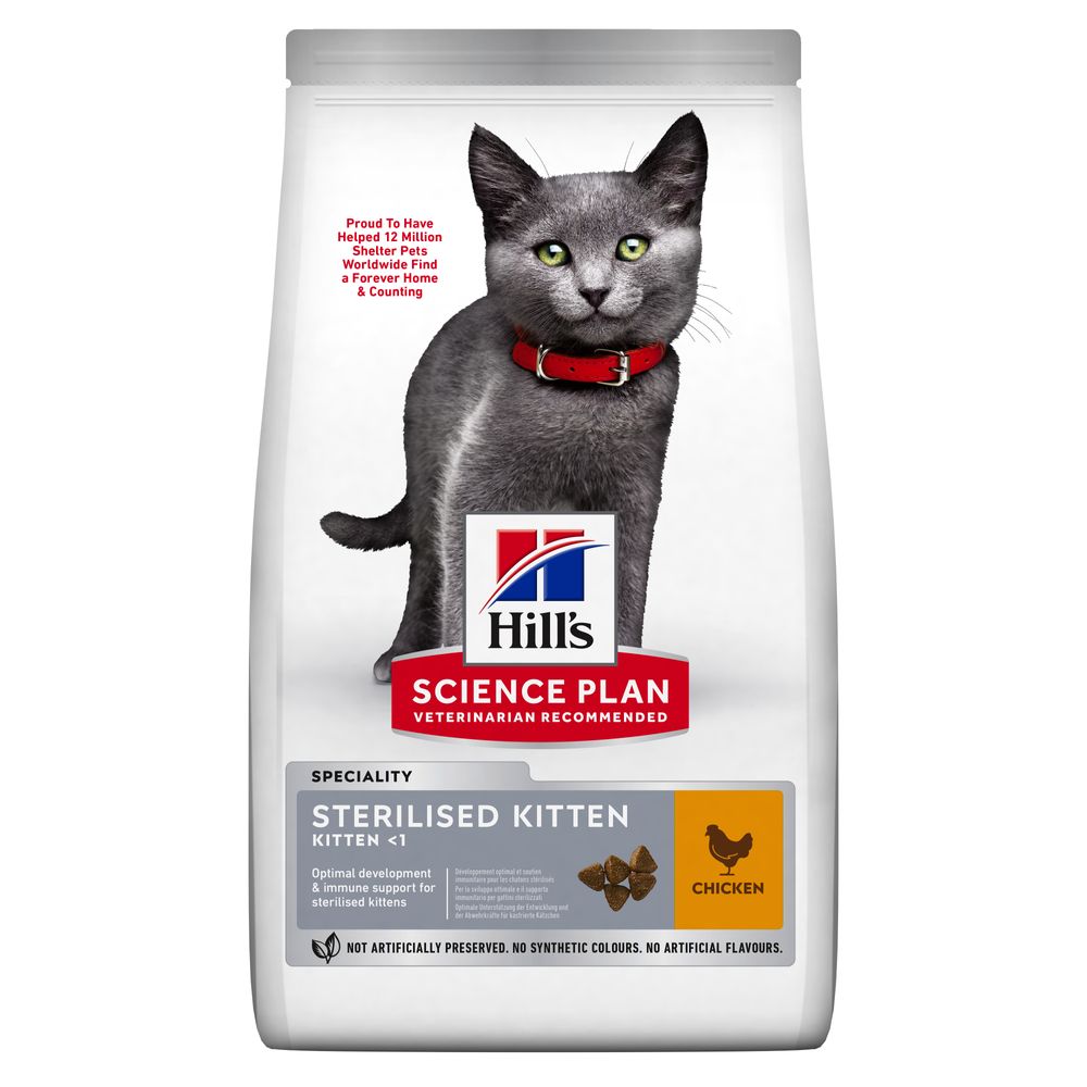 Hill's Science Plan Sterilised Kitten alimento seco para gatinho Frango — Embalagem de para Gato 1,5 kg
