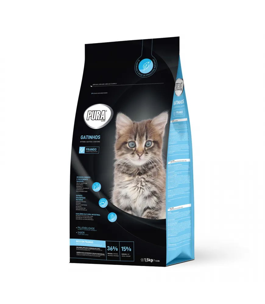 Pura Alimento Gatinhos Ração Seca para Gato 1,5 kg