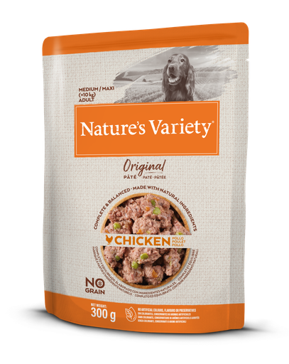 NV DOG WET ORIGINAL NO GRAIN MEDIUM FRANGO PAT (8X 300GR)