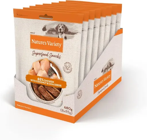NV DOG SUPERFOOD SNACKS CHICKEN (8X 85 GR)