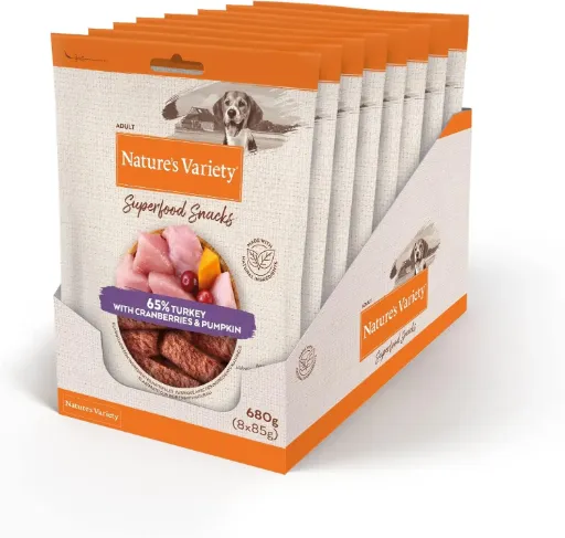 NV DOG SUPERFOOD SNACKS TURKEY (8X 85 GR)