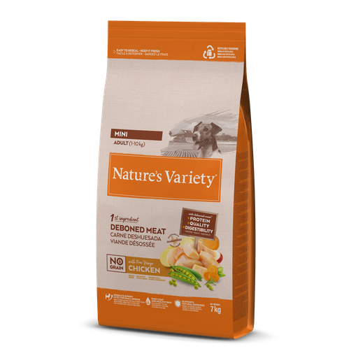 Nature's Variety Dog No Grain Mini Adult Chicken Fr Ração Seca para Cão 7 kg