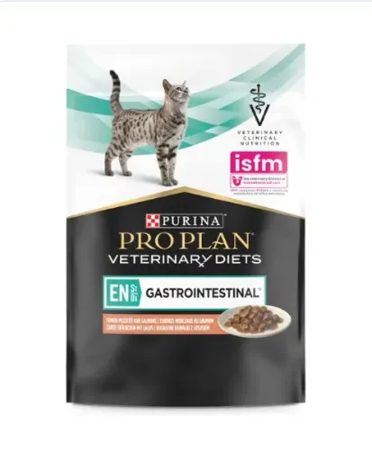 Purina Pro Plan Veterinary Diets EN — Gastrointestinal Salmão (Saquetas) Húmido (SingleServe) Alimento Dietético Húmido para Gato 85 g