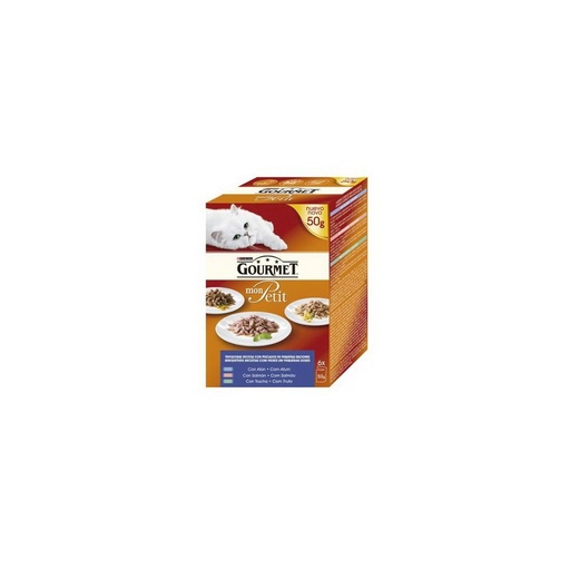 Gourmet Mon Petit Receitas com Peixes Húmido (SingleServe) Alimento Húmido para Gato 6 × 50 g