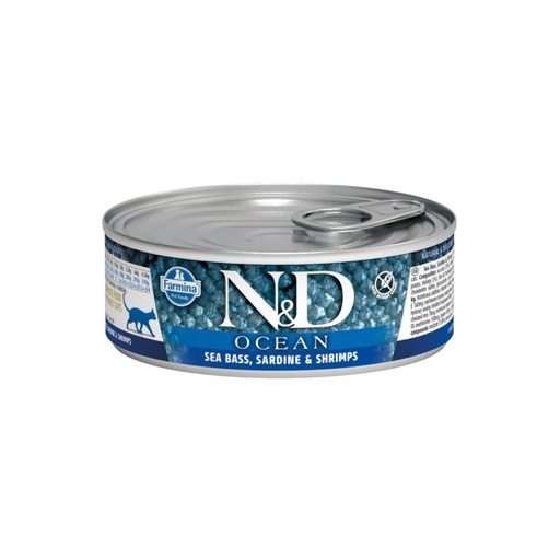 N&D PACK OCEAN TUNA, SARDINE & SHRIMP ADULT LATA 6*70 Gr