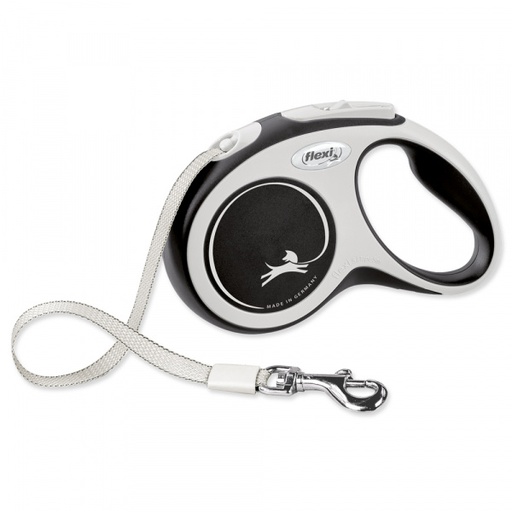 Flexi New Comfort (Fita/S) 5 Mt / (Preto) Acessório de Passeio para Cão 15 kg