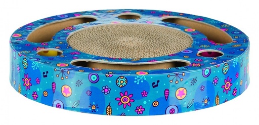 TAMBOR DE ARRANHAR C/ BRINQUEDOS ø 33 CM (CASTANHO)