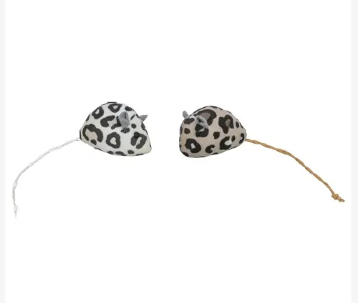 Rato em Pelucia/Poliester com Catnip para Gato 2 un. 5 cm