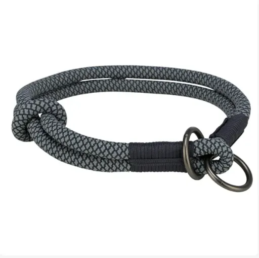 Trixie Soft Rope Coleira Semi-Estranguladora para Cão L–XL 55 cm / ø 10 mm Preto e Antracite