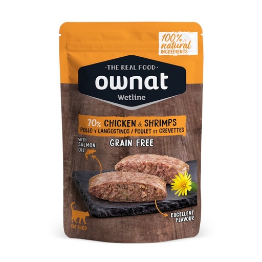 OWNAT CHICKEN & SHRIMPS CAT 85GR