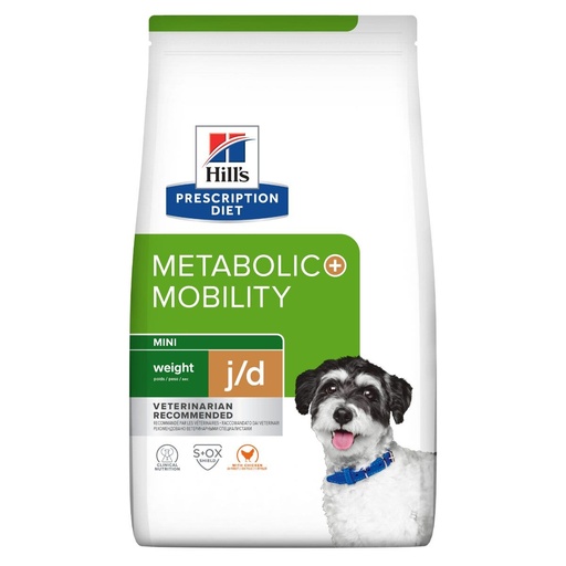 Hill's Prescription Diet Metabolic + Mobility Controlo de Peso alimento seco para cão mini com frango - Embalagem de 3kg