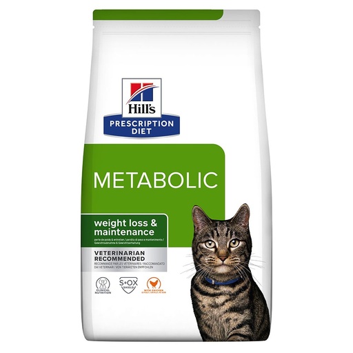 Hill's Prescription Diet Metabolic Controlo de Peso alimento seco para gato com frango - Embalagem de 3kg
