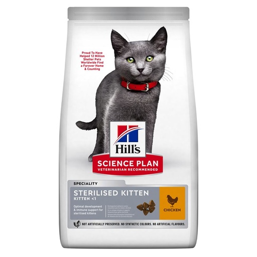 Hill's Science Plan Sterilised Kitten alimento seco para gatinho frango - Embalagem de 1,5kg
